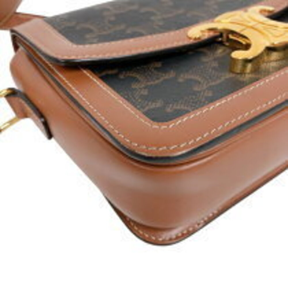 Celine Shoulder Bag Tan Triomphe Canvas Teen - Picture 4 of 11